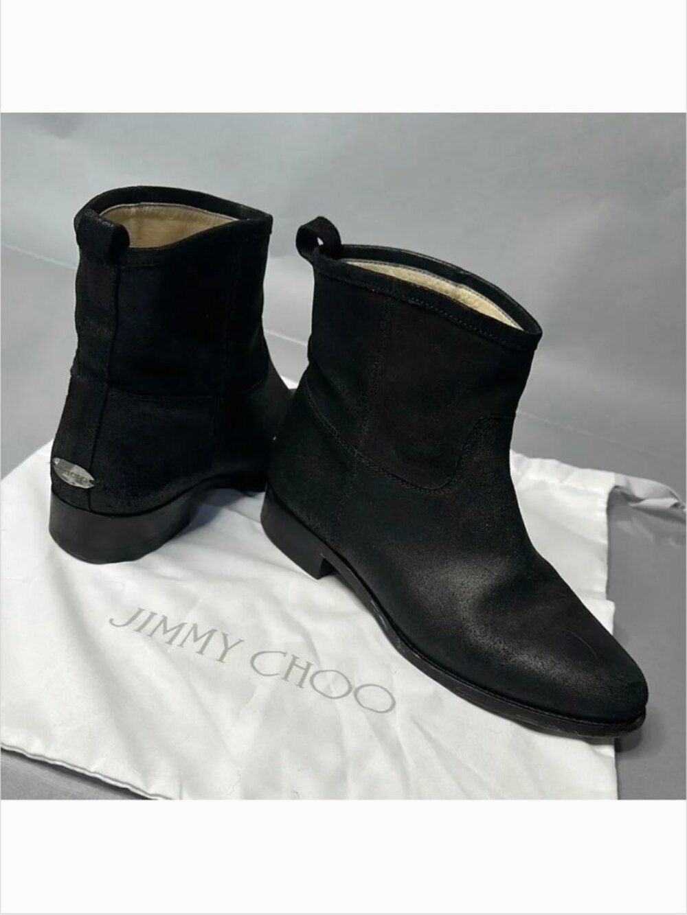 Authentic Jimmy Choo Ankle Booties | Black Suede | EU 38.5 | (A-1526)